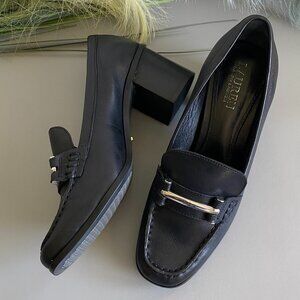 Lauren Ralph Lauren Black Heeled Loafers Sz 9